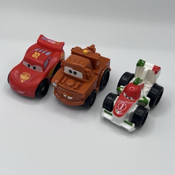 Disney Pixar Cars Fisher Price Wheelie Cars Lightning McQueen Francesco Mater - Picture 1 of 3